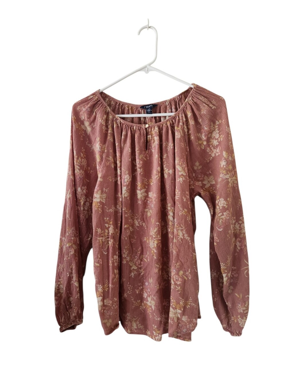 Chaps Floral Long Sleeve Blouse